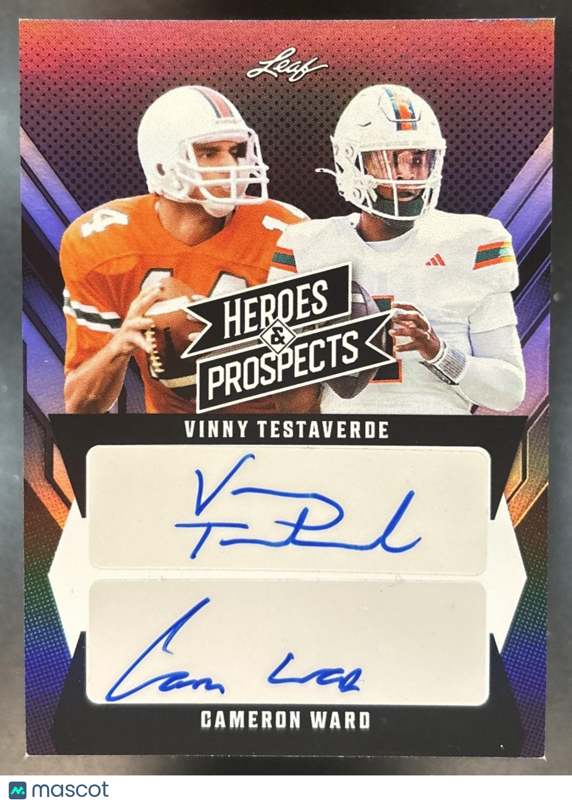 2024 Leaf Heroes & Prospects Vinny Testaverde Cameron Ward Auto Heros #AHP-18