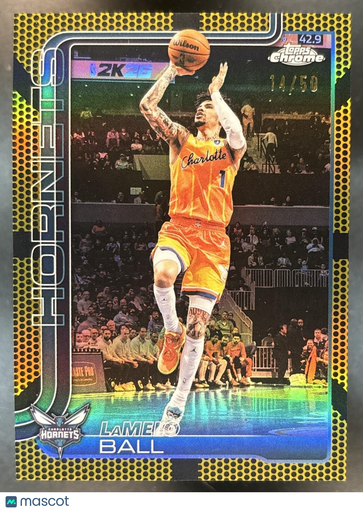 2025-26 Topps Chrome Update LaMelo Ball Gold Basketball /50 #50 Hornets