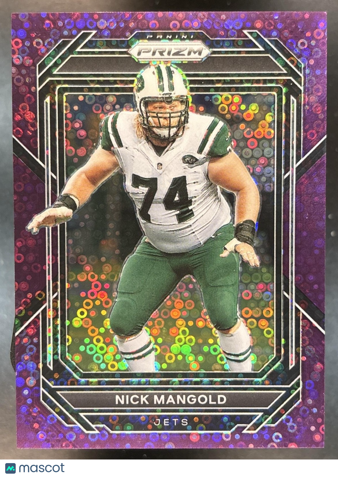 2022 Panini Prizm Nick Mangold No Huddle Purple /35 #233 New York Jets