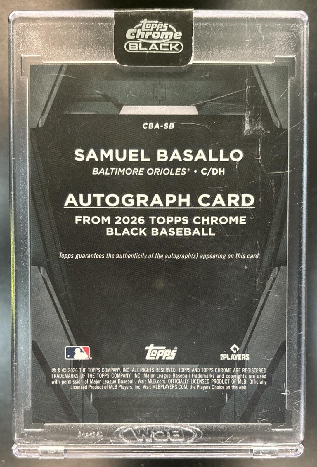 2026 Topps Chrome Black Samuel Basallo Auto Gold Mini-Diamond /50 RC Orioles