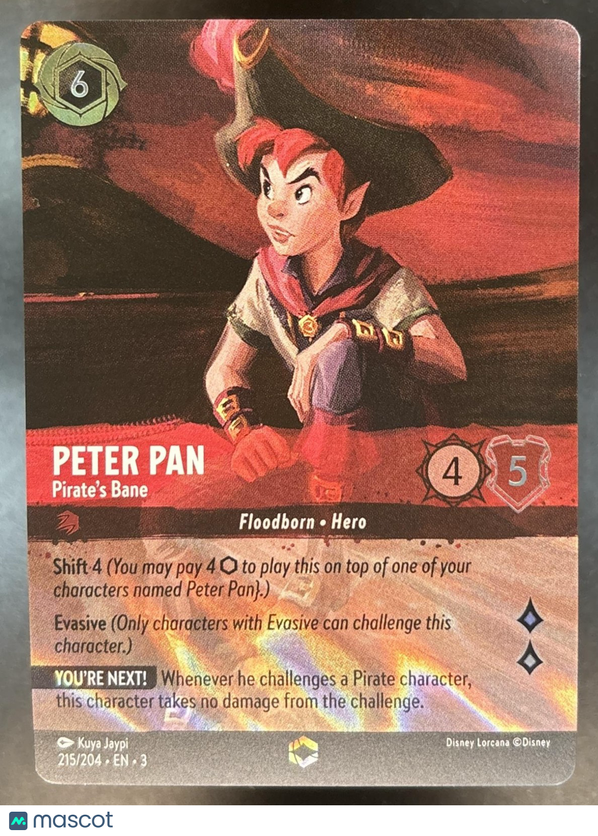 2024 Lorcana TCG Into the Inklands Peter Pan Pirates Bane Alternate Art #215/204