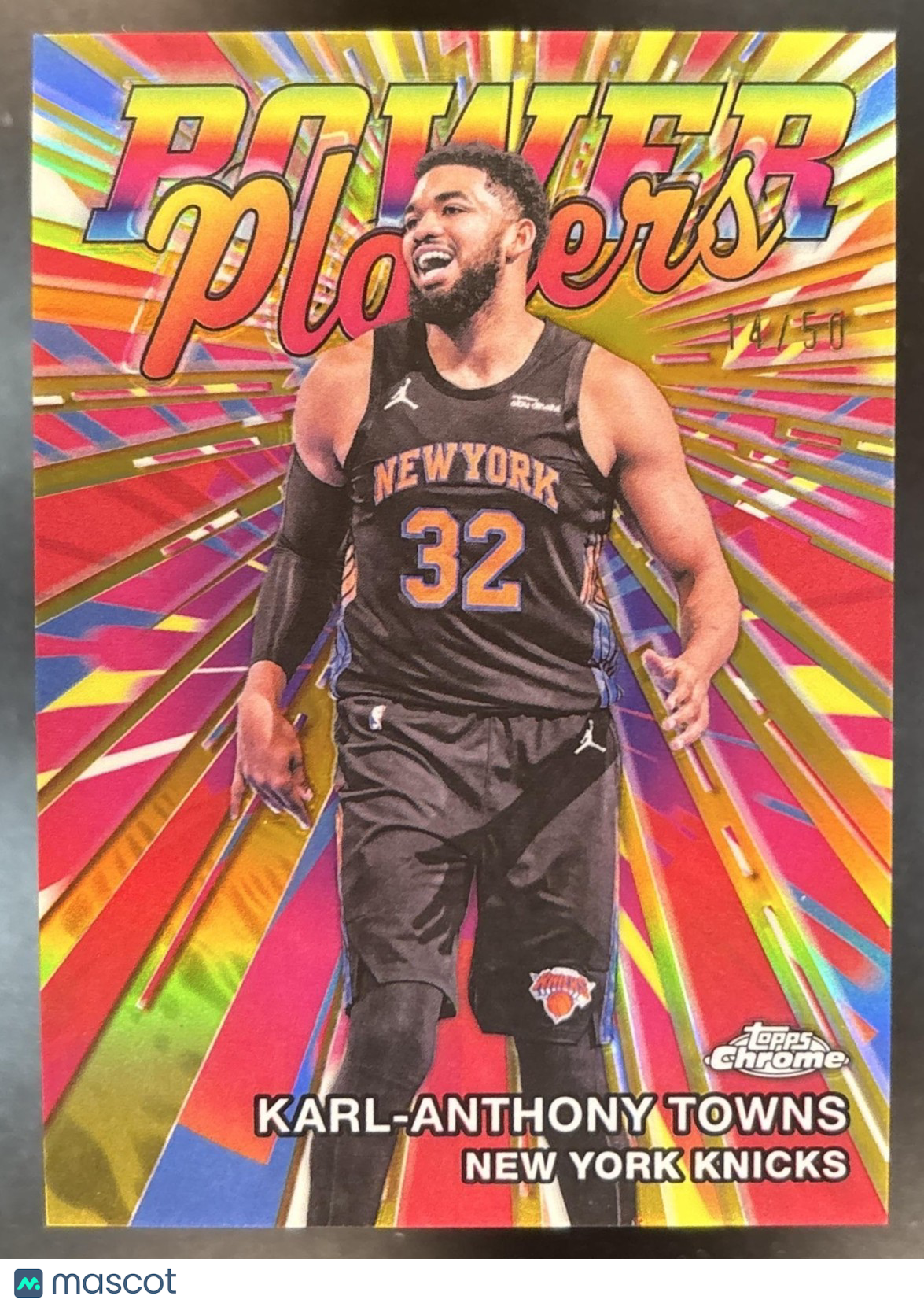 2025-26 Topps Chrome Update Karl-Anthony Towns Power Players Gold /50 Knicks