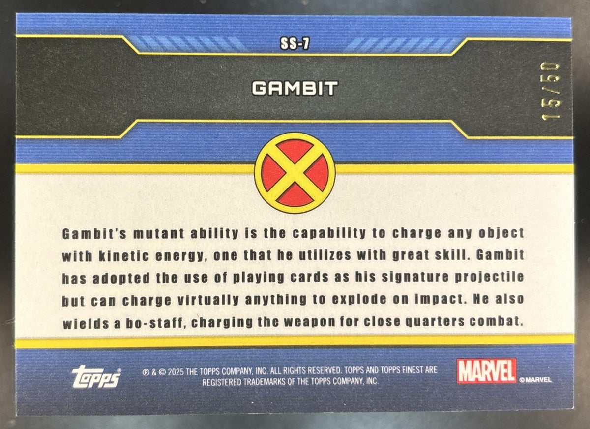 2025 Topps Finest X-Men '97 Gambit Sentinels' Scan Gold Refractor /50 #SS-7