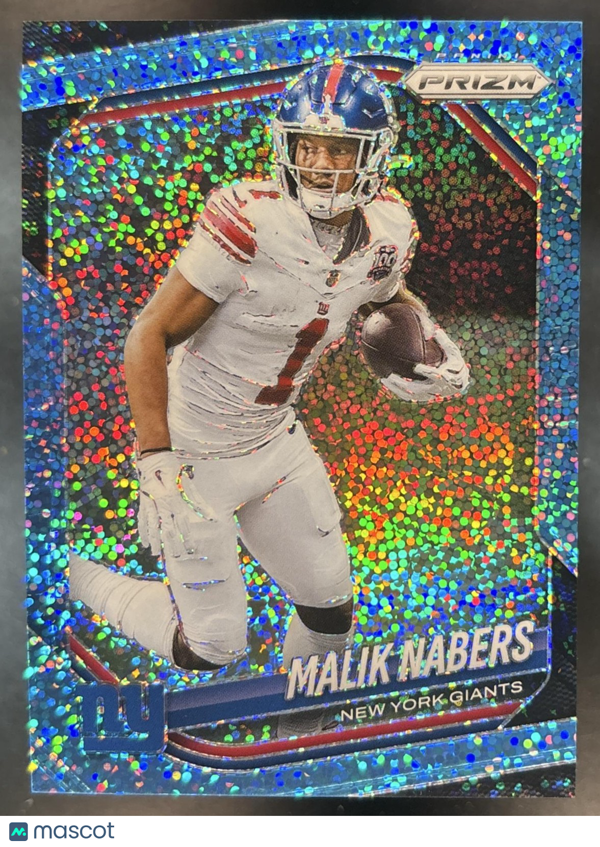 2025 Panini Prizm Malik Nabers Blue Sparkle /96 #206 New York Giants