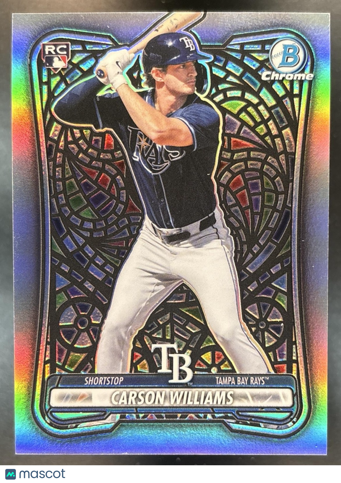 2026 Bowman Carson Williams Etched In Glass Variation #39 RC SSP Tampa Bay Rays
