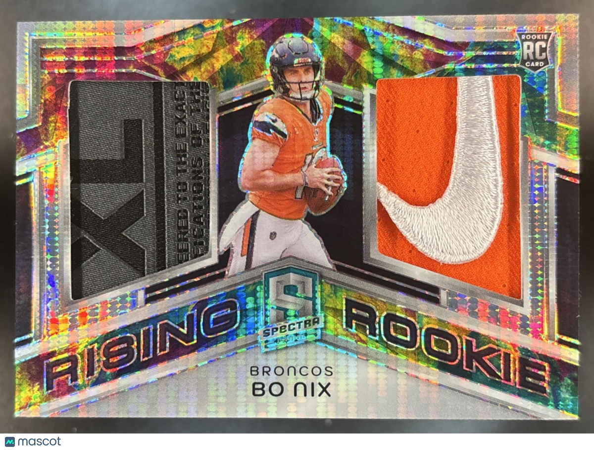 2024 Panini Spectra Bo Nix Rising Rookie Materials /75 Nike RC Denver Broncos