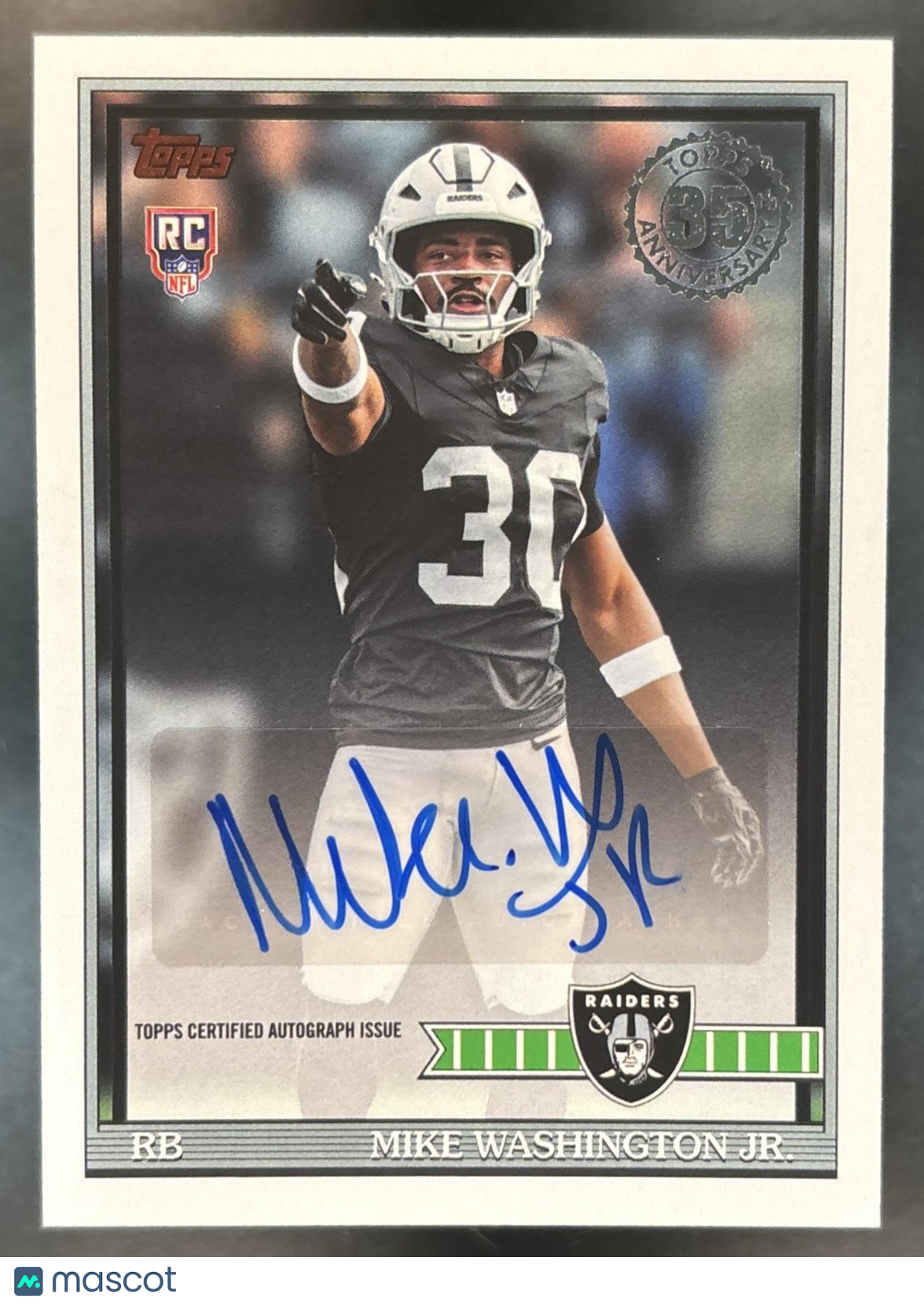 2026 Topps Mike Washington Jr. 1991 Rookie Auto #91FRA-MW RC Las Vegas Raiders