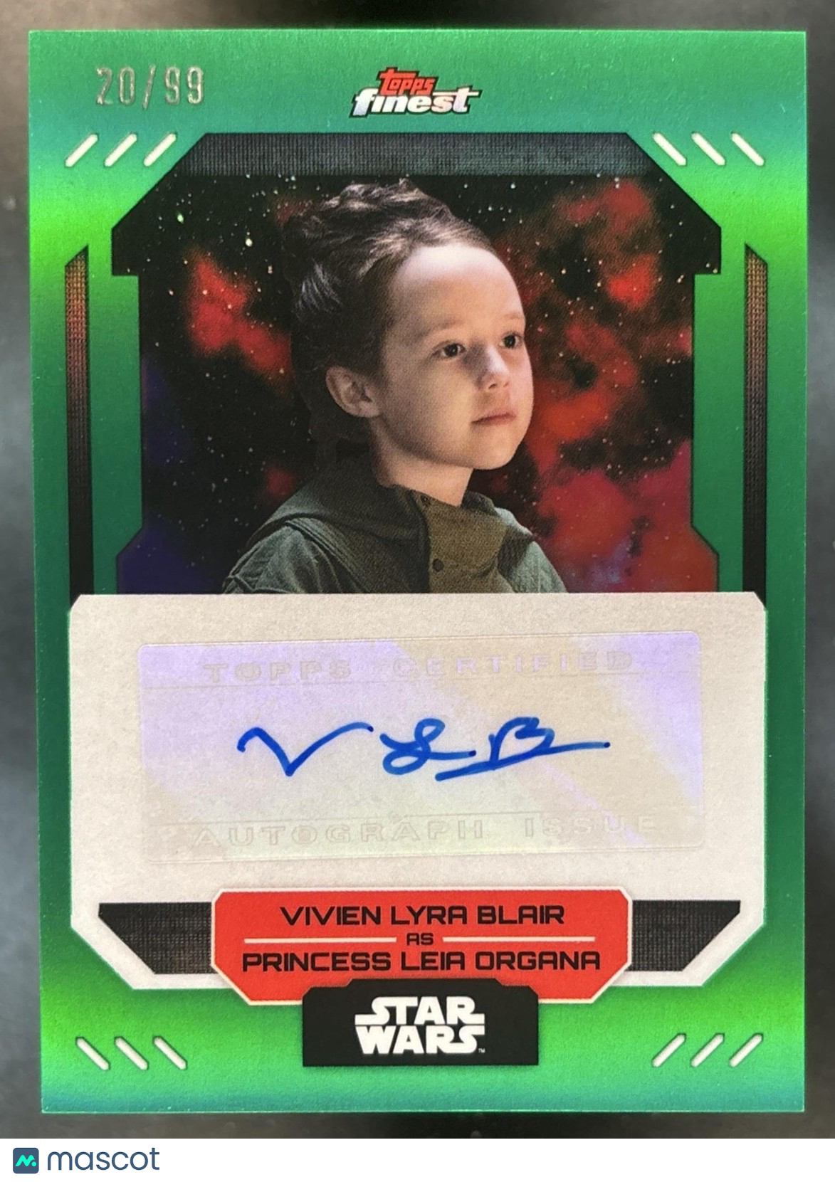 2023 Topps Finest Star Wars Vivien Lyra Blair Auto Green /99 #FA-VB