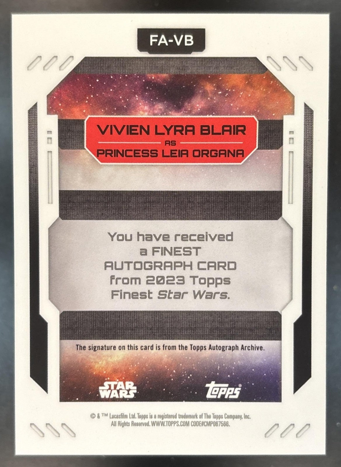 2023 Topps Finest Star Wars Vivien Lyra Blair Auto Green /99 #FA-VB