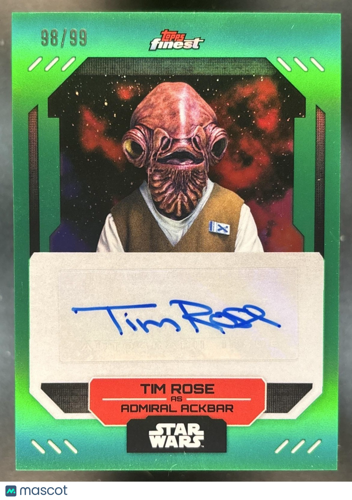 2023 Topps Finest Star Wars Tim Rose Auto Green /99 #FA-TR