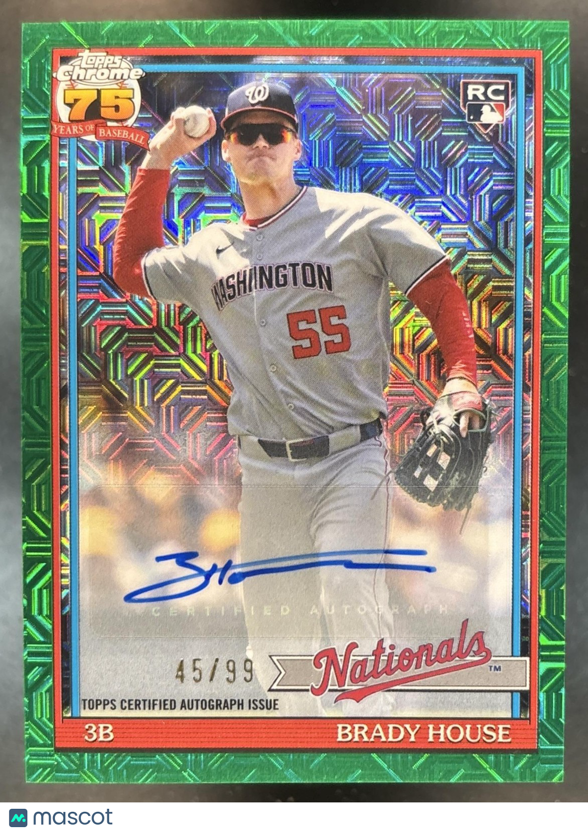 2026 Topps Series 1 Brady House 1991 Chrome Silver Pack Green Mojo Auto /99 RC