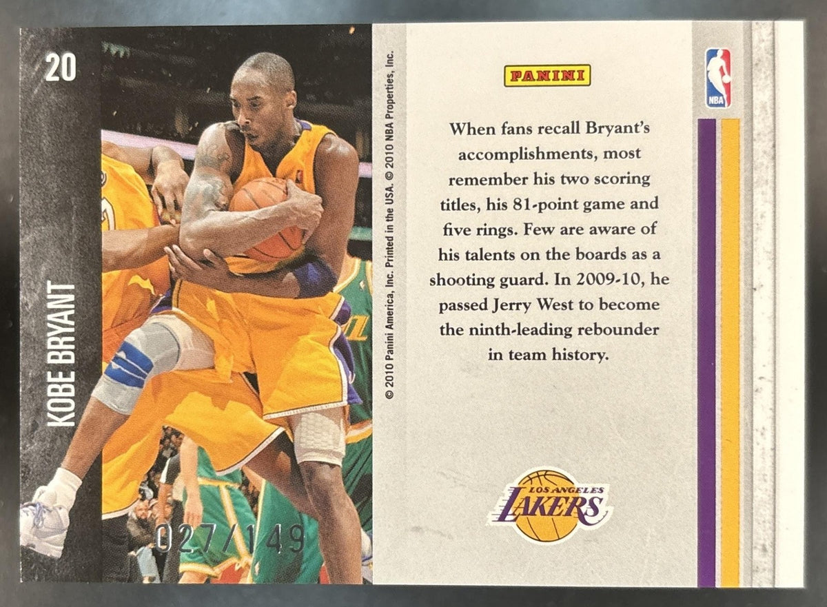 2010-11 Panini Limited Kobe Bryant Glass Cleaners /149 #20 Los Angeles Lakers