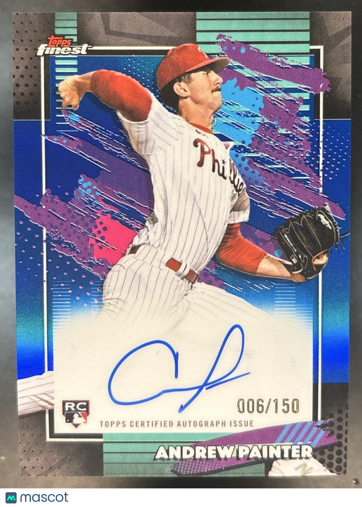2026 Topps Finest Andrew Painter Auto Blue /150 #FA-AP RC Philadelphia Phillies
