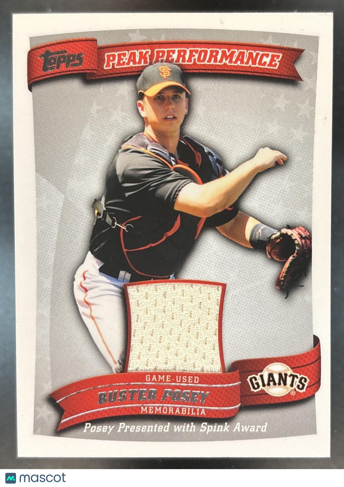 2010 Topps Buster Posey Peak Performance Relics #PPR-BP RC San Francisco Giants