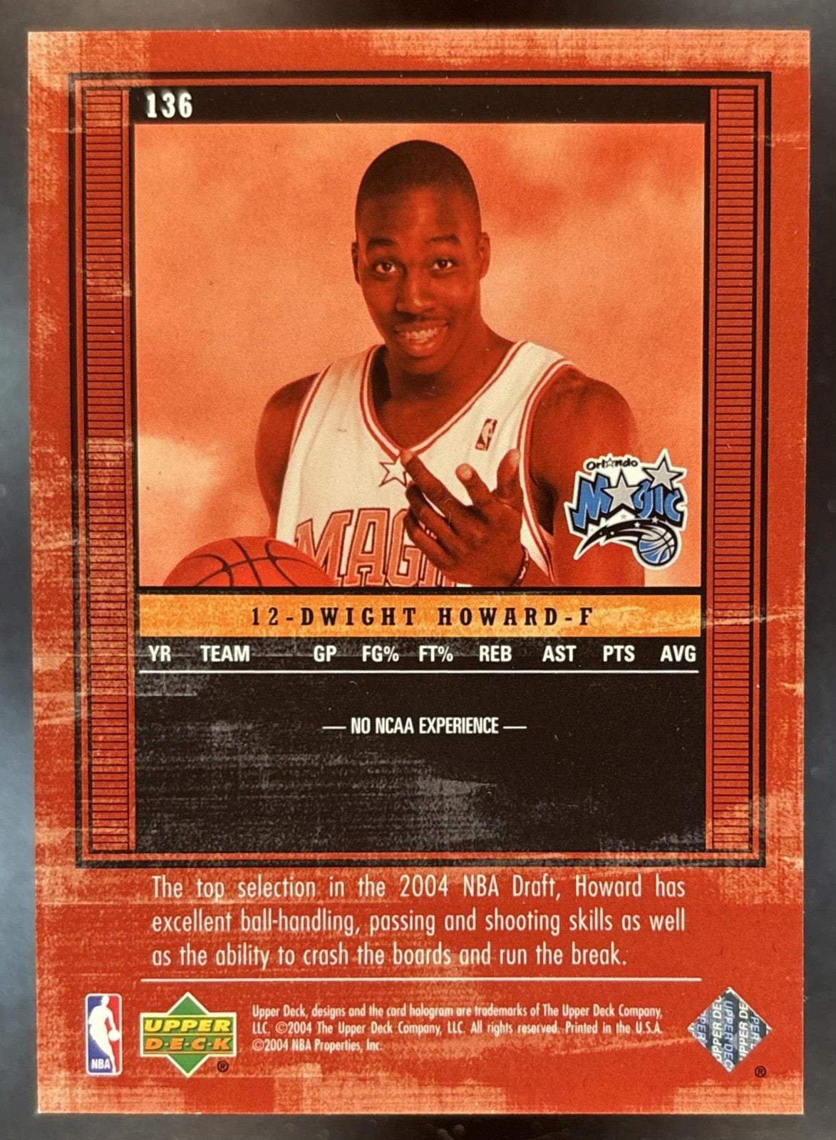 2003-04 Upper Deck Legends Dwight Howard #136 RC Orlando Magic