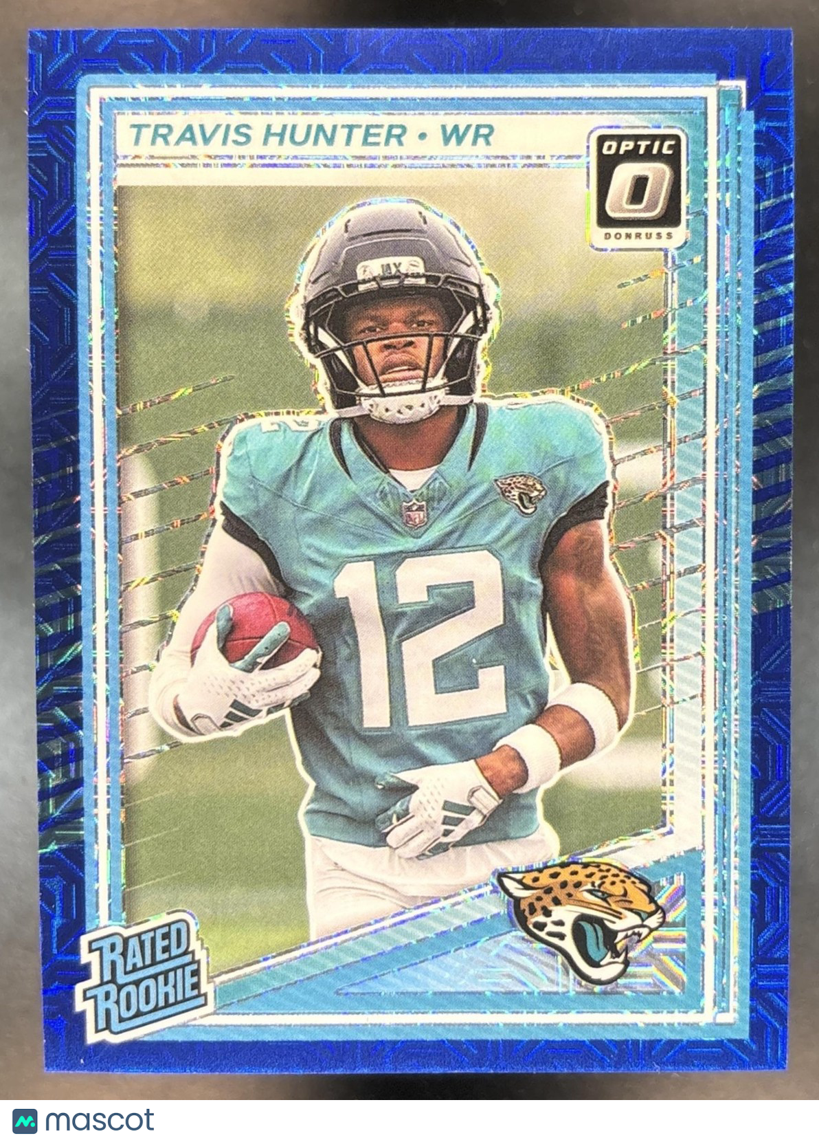 2025 Donruss Optic Travis Hunter Blue Mojo Prizm /55 #201 Jacksonville Jaguars