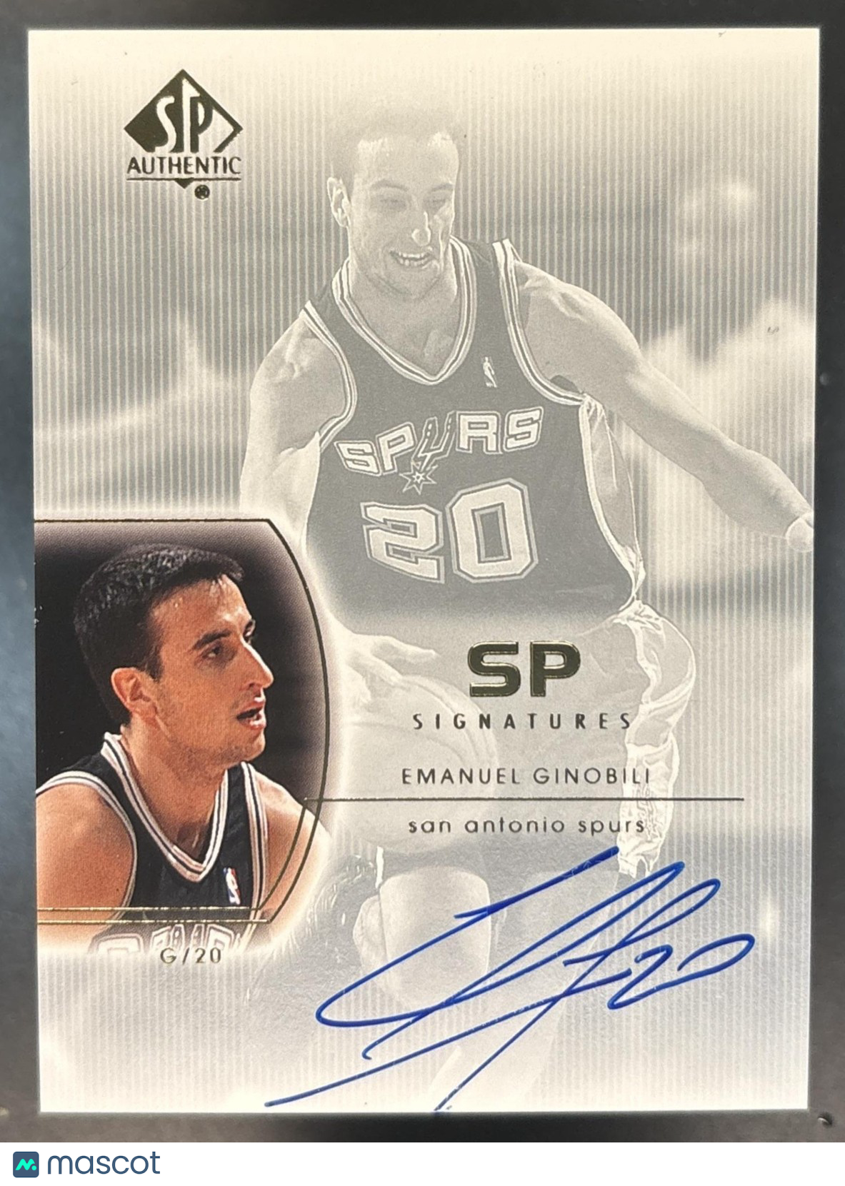 2002-03 SP Authentic Emanuel Ginobili Signatures #EG RC Auto San Antonio Spurs