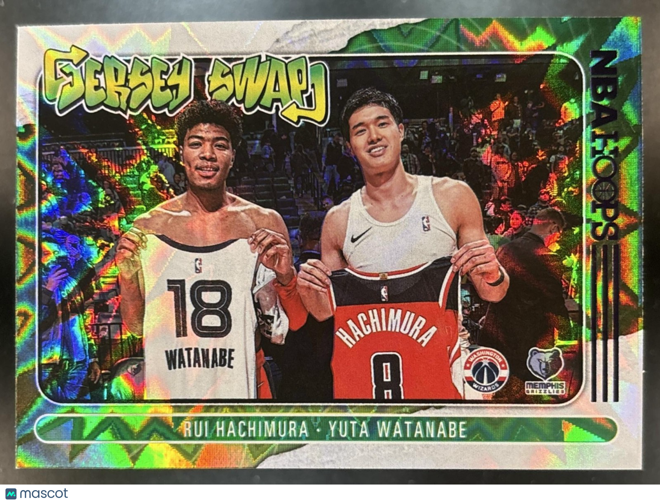 2020-21 Panini Hoops Rui Hachimura Yuta Watanabe Jersey Swap Purple Explosion
