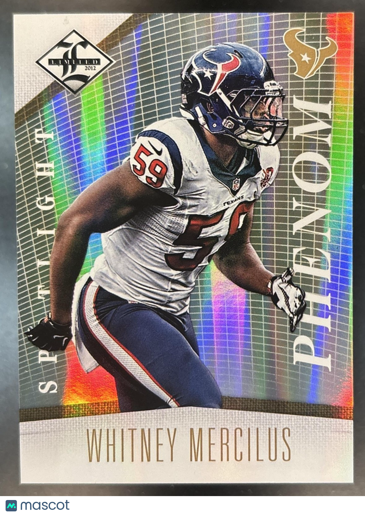 2012 Panini Limited Whitney Mercilus Gold Spotlight /25 #200 RC Houston Texans