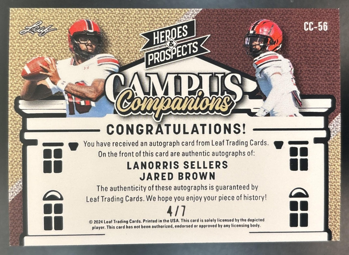 2024 Leaf Heroes & Prospect LaNorris Seller Jared Brown Campus Companion Auto /7