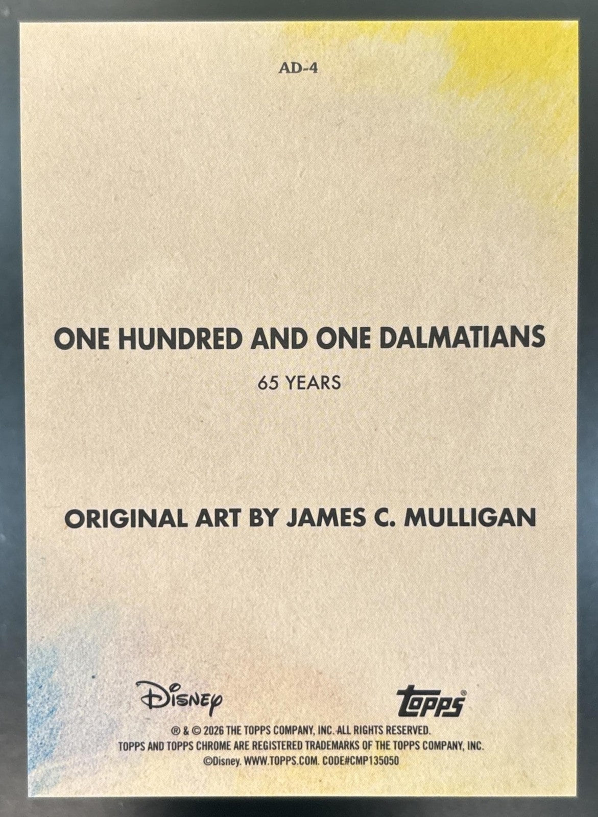 2026 Topps Chrome Disney One Hundred and Dalmatians Art of #AD-4