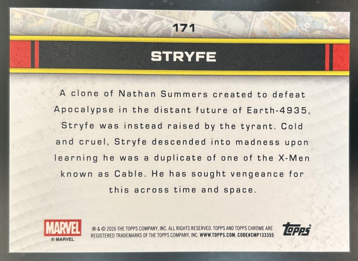 2026 Topps Chrome Marvel Comics Stryfe Black Refractor /10 #171