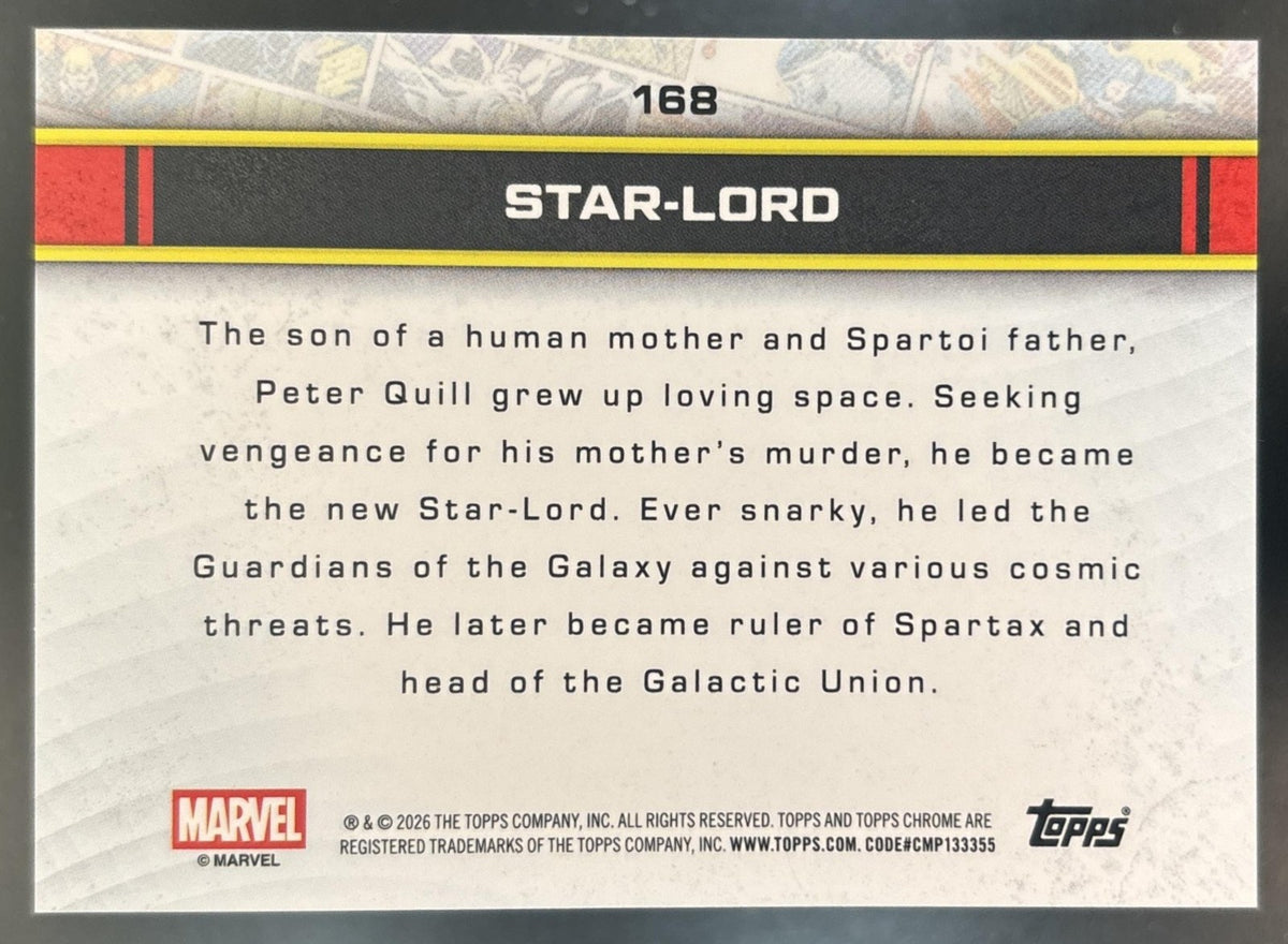 2026 Topps Chrome Marvel Comics Star-Lord Spider-Web Refractor /399 #168