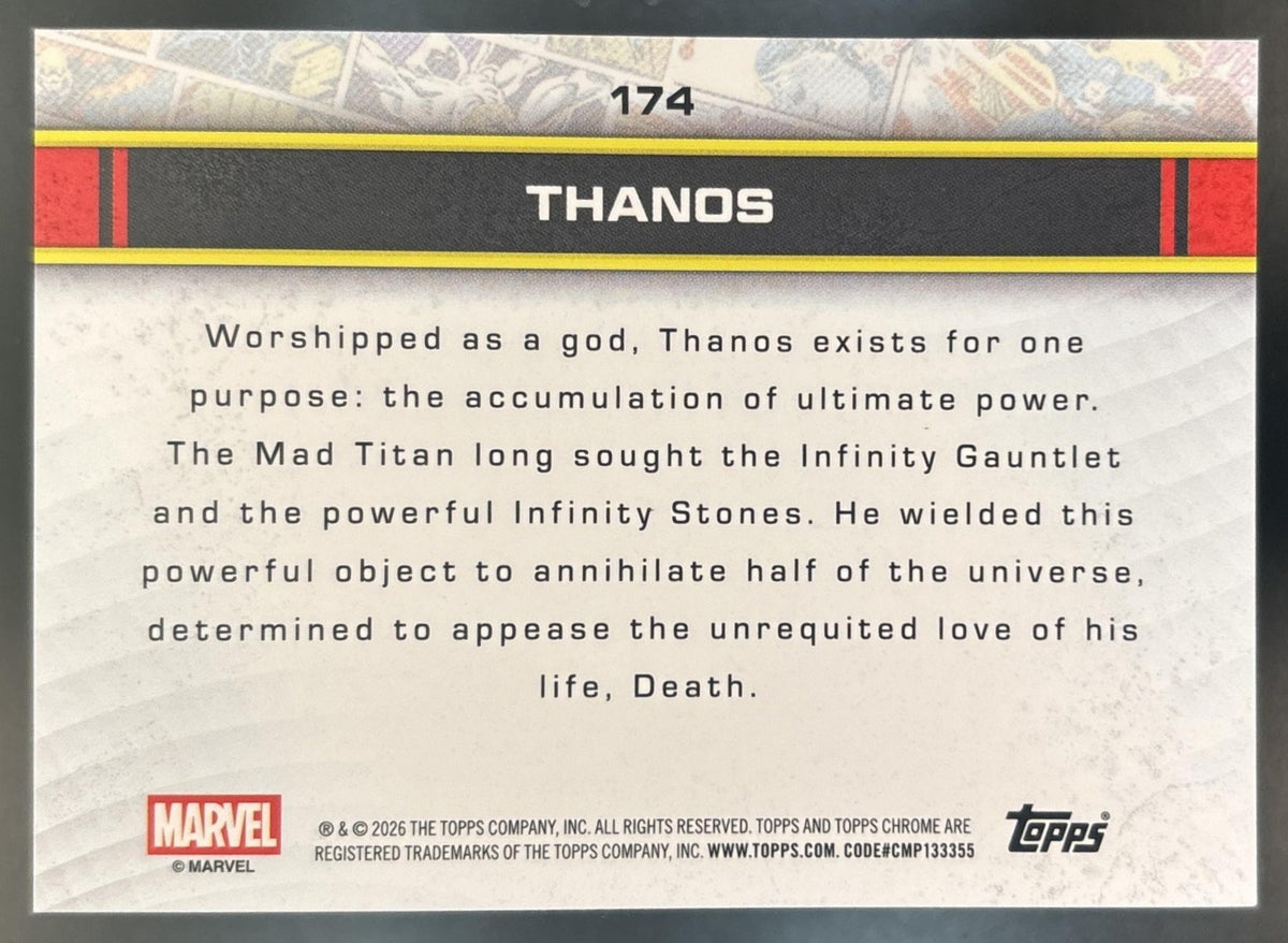 2026 Topps Chrome Marvel Comics Thanos Yellow Refractor /275 #174