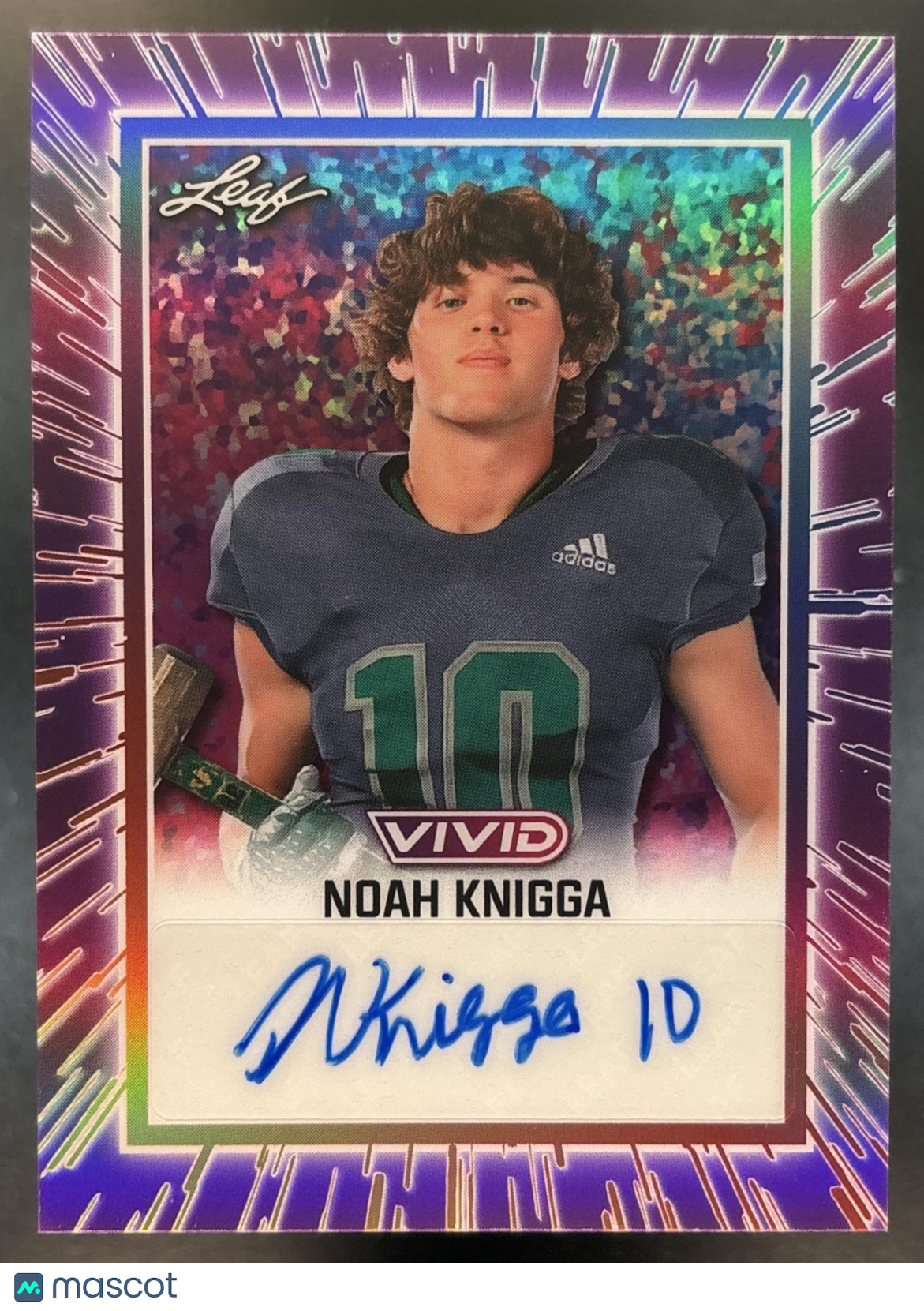 2025 Leaf Vivid Noah Knigga Auto Prismatic Purple /7 #BA-NK1