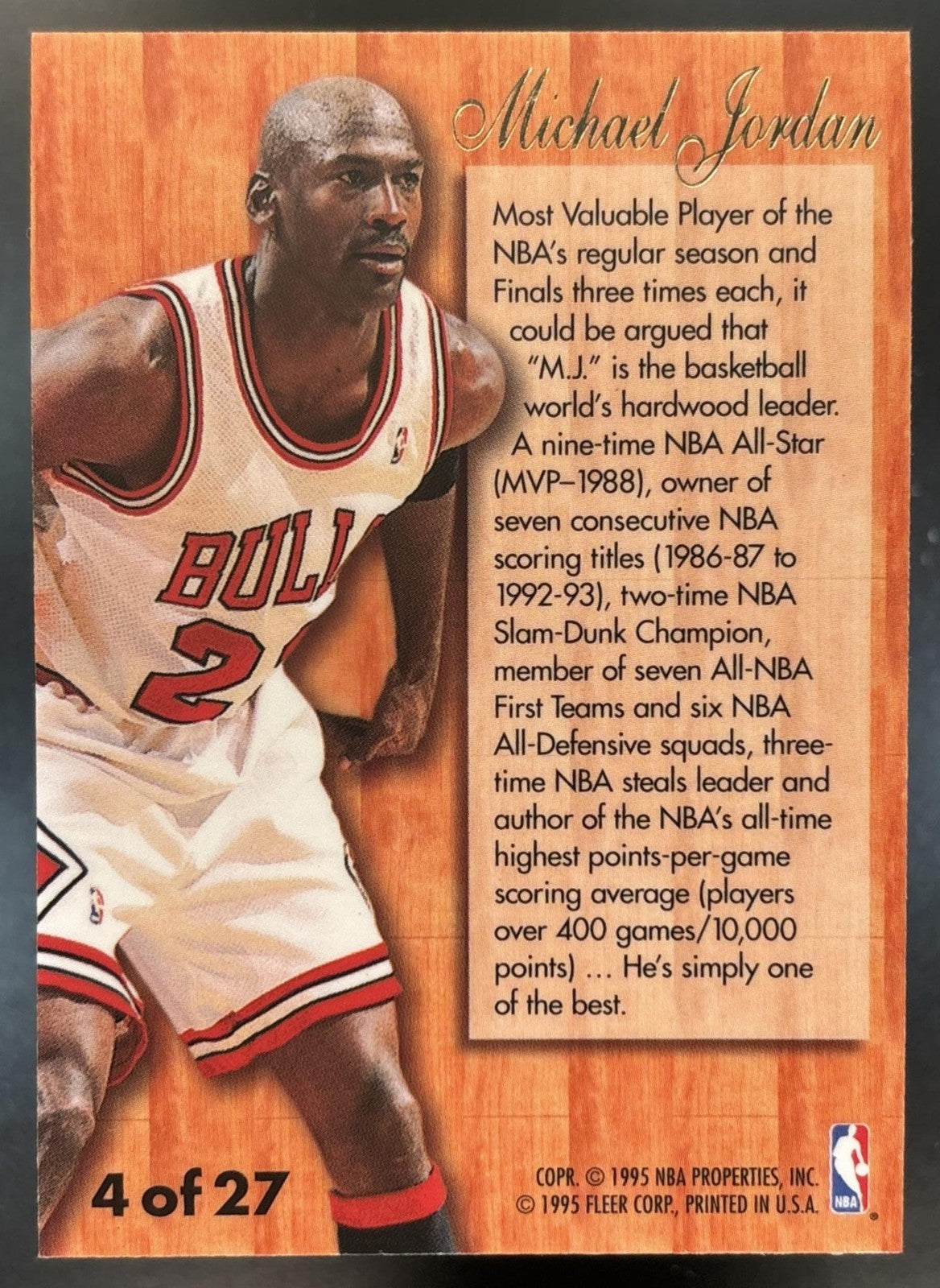 1995-96 Fleer Michael Jordan Flair Hardwood Leader Chicago Bulls