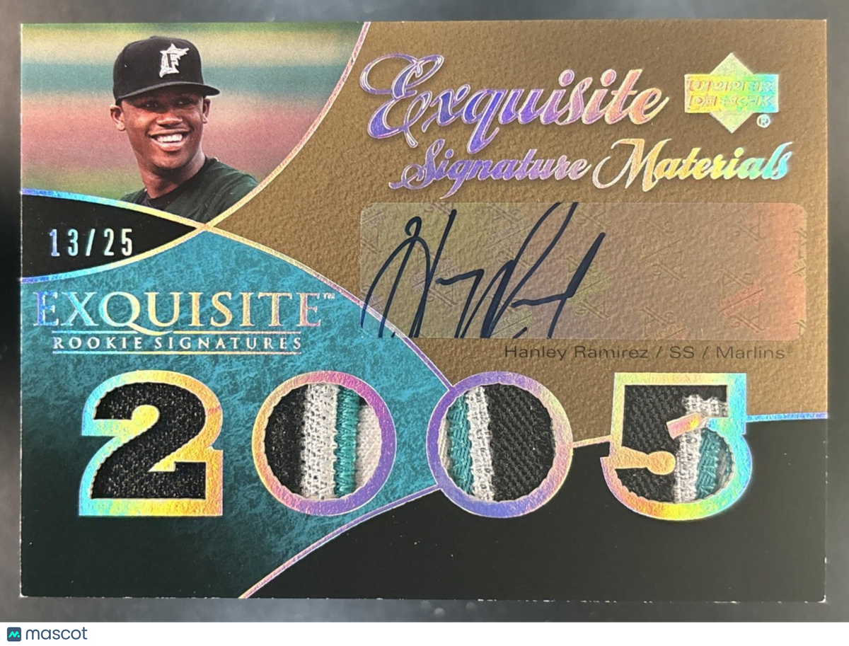 2007 Upper Deck Exquisite Collection Hanley Ramirez Signature Materials /25 Auto