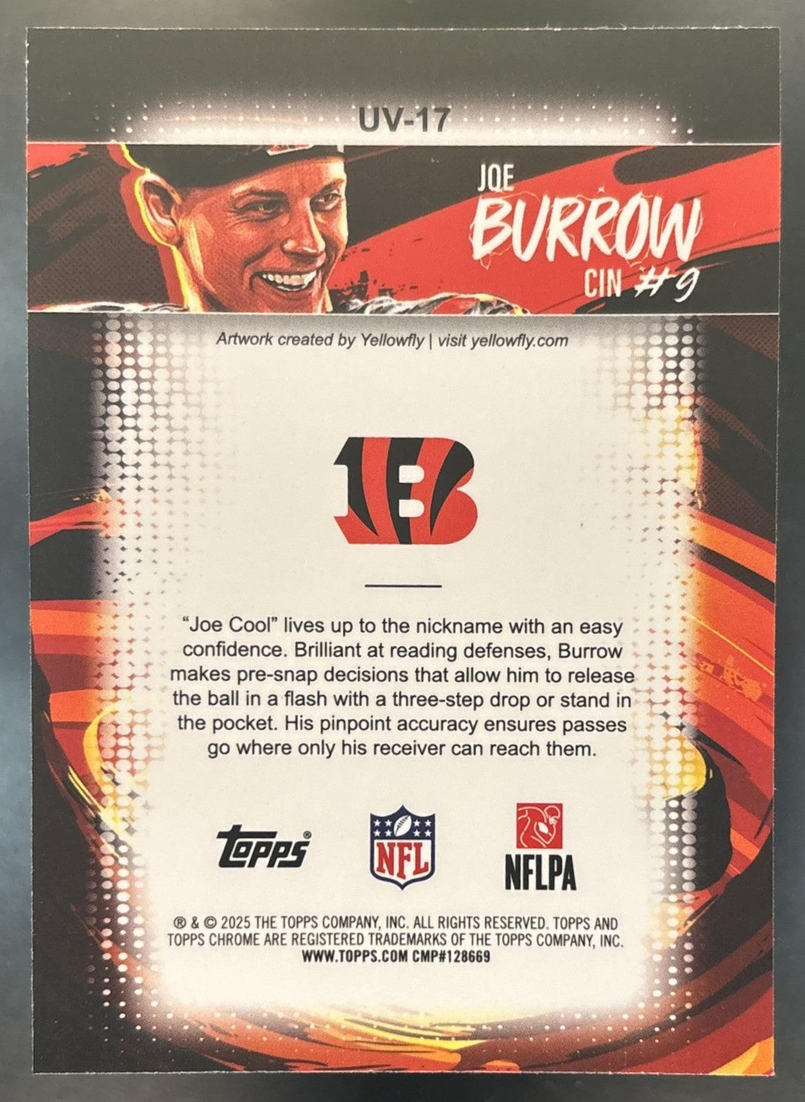 2025 Topps Chrome Joe Burrow Ultra Violet #UV-17 SSP Cincinnati Bengals