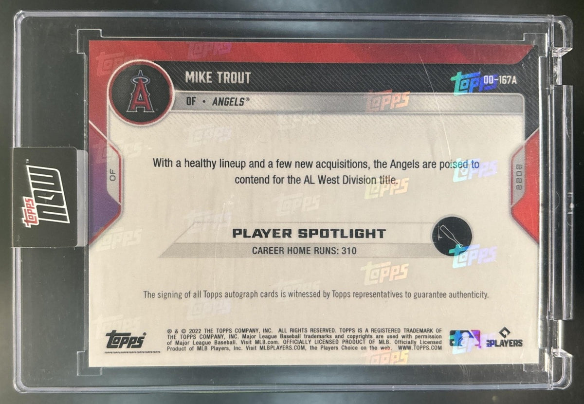 2022 Topps Now Road to Opening Day Los Angeles Auto Angels Mike Trout Black /99