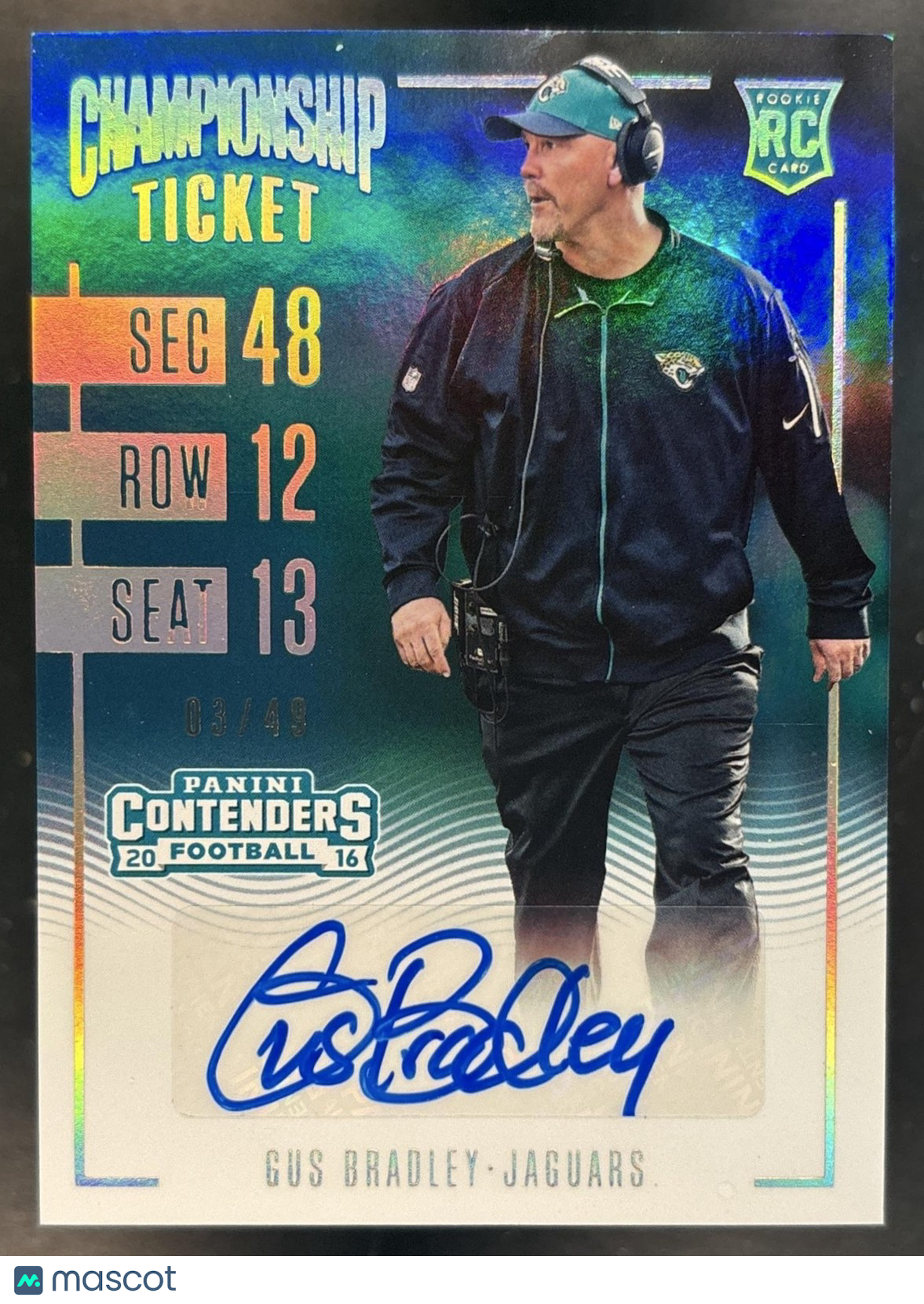 2016 Panini Contenders Gus Bradley Championship Ticket /49 #299 Auto Jaguars
