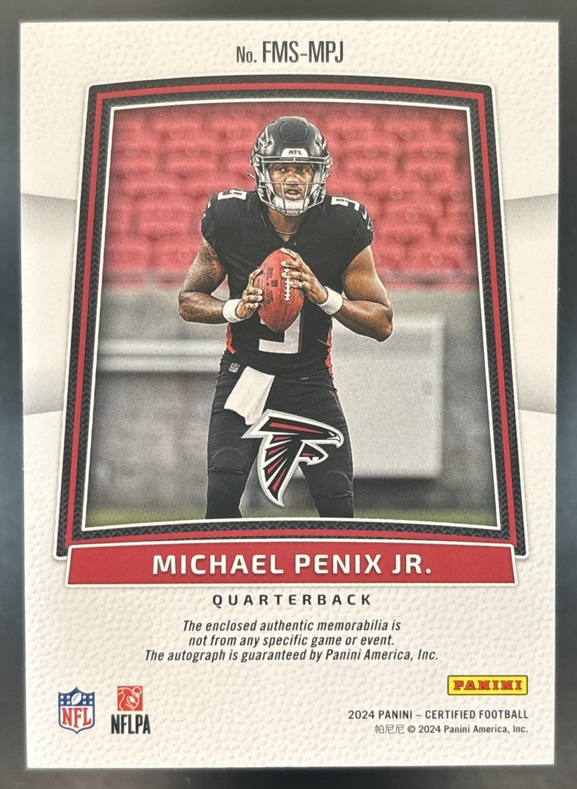 2024 Certified Michael Penix Jr. Freshman Fabric Mirror Signatures /299 RC Auto