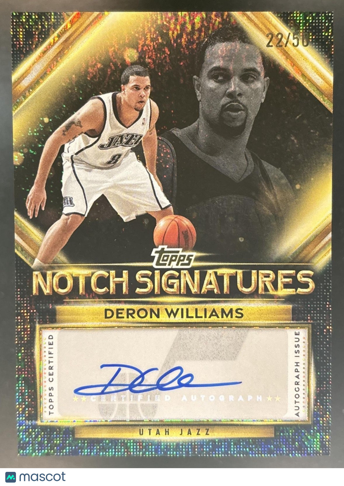 2025-26 Topps Deron Williams Notch Signatures Gold Holo /50 Auto Utah Jazz