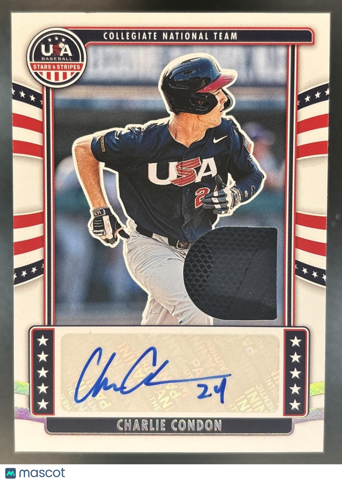 2024 Stars & Stripes USA Charlie Condon Collegiate Team Signatures Materials /10