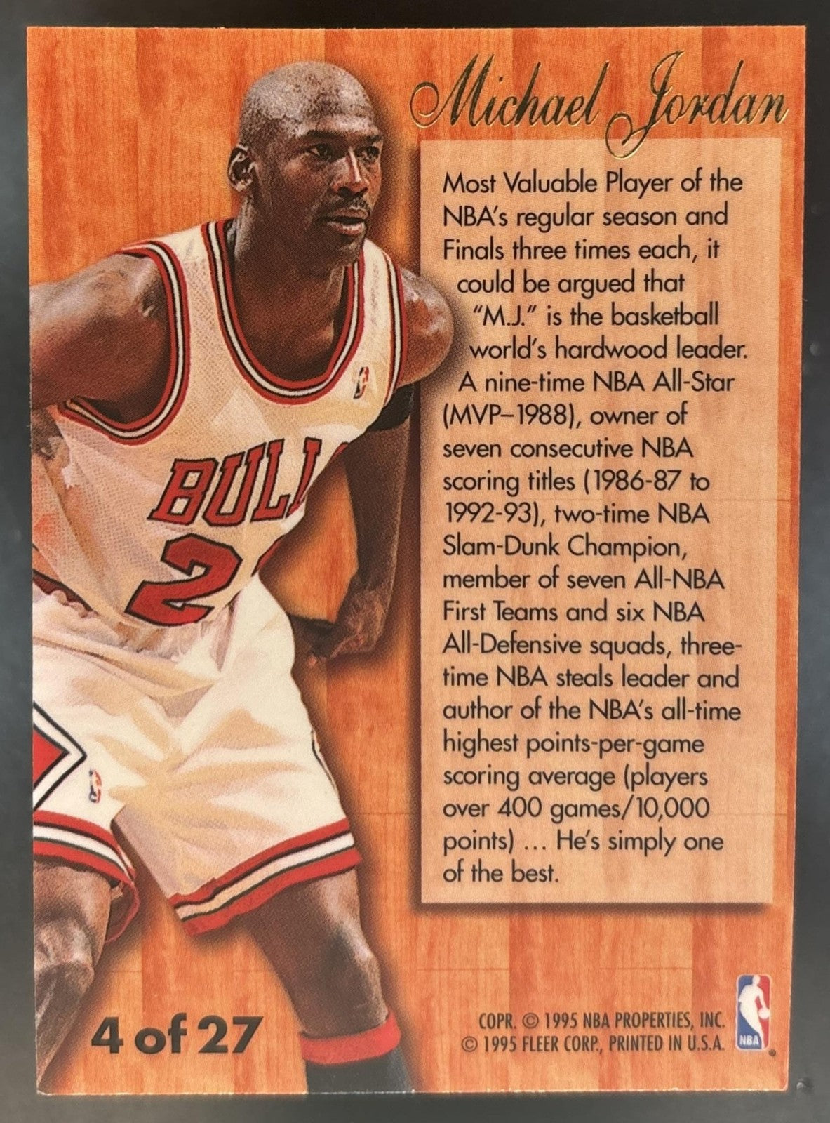 1995-96 Fleer Michael Jordan Flair Hardwood Leader Chicago Bulls