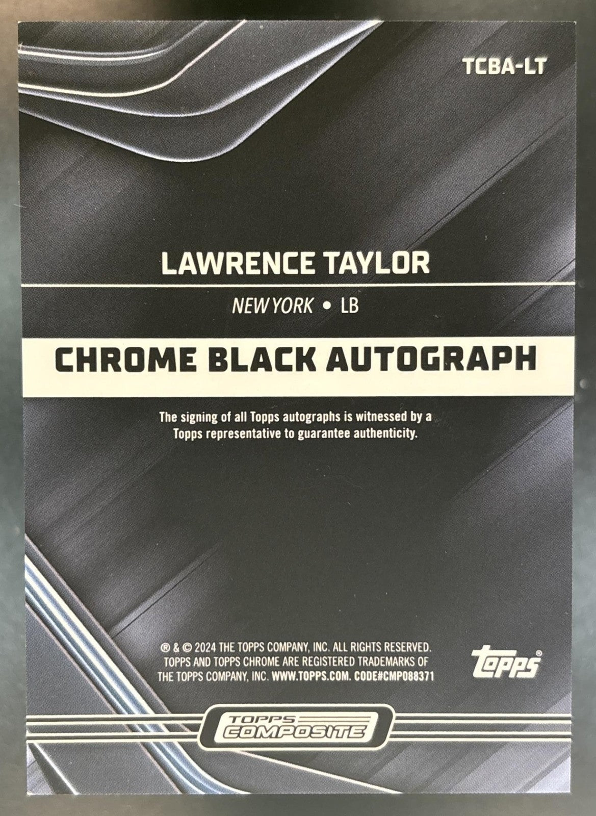 2023 Topps Composite Lawrence Taylor Chrome Black Auto Gold Mini Diamond /50