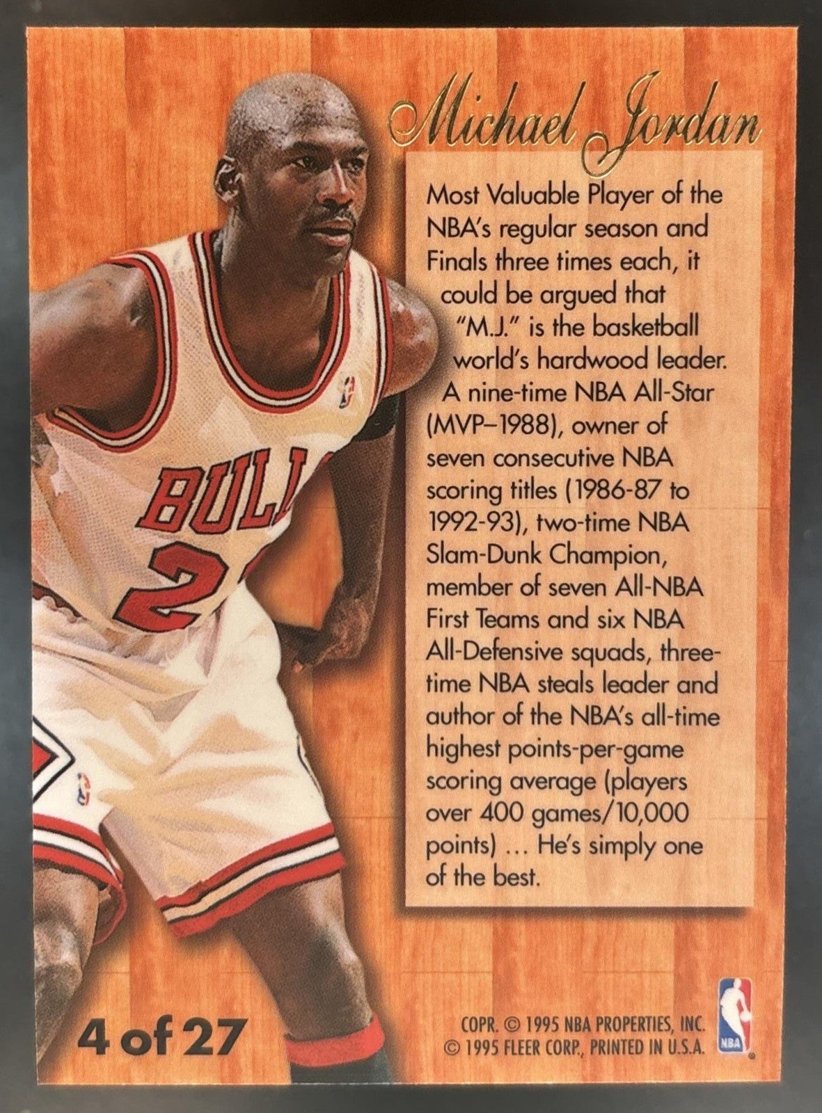 1995-96 Fleer Michael Jordan Flair Hardwood Leader #4