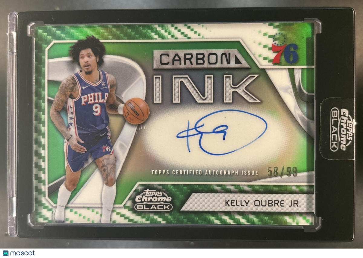 2025-26 Topps Chrome Black Kelly Oubre jr. Carbon Ink Green /99 Auto 76ers