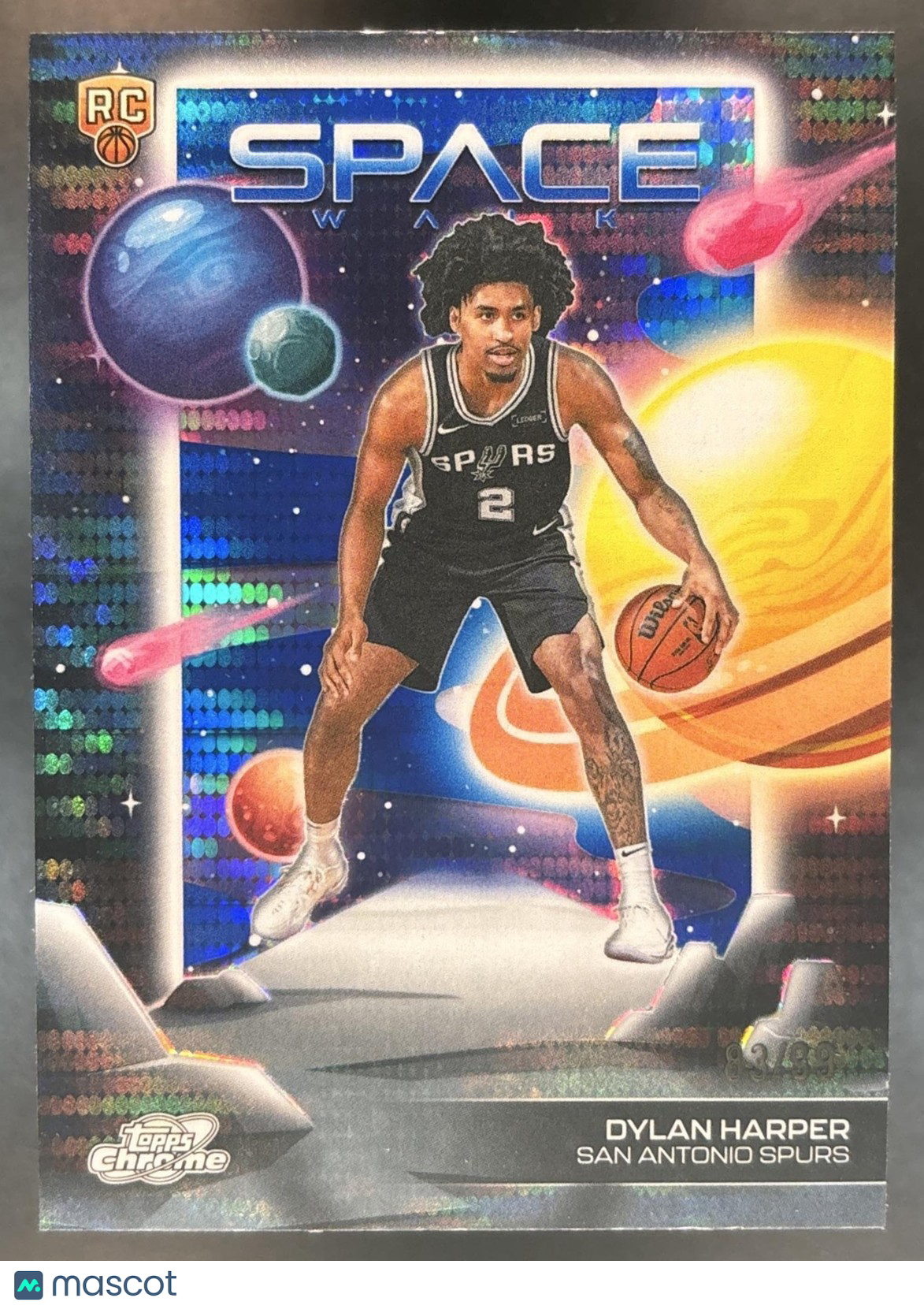 2025-26 Topps Cosmic Chrome Dylan Harper Space Walk Blue Moon /99 RC Spurs