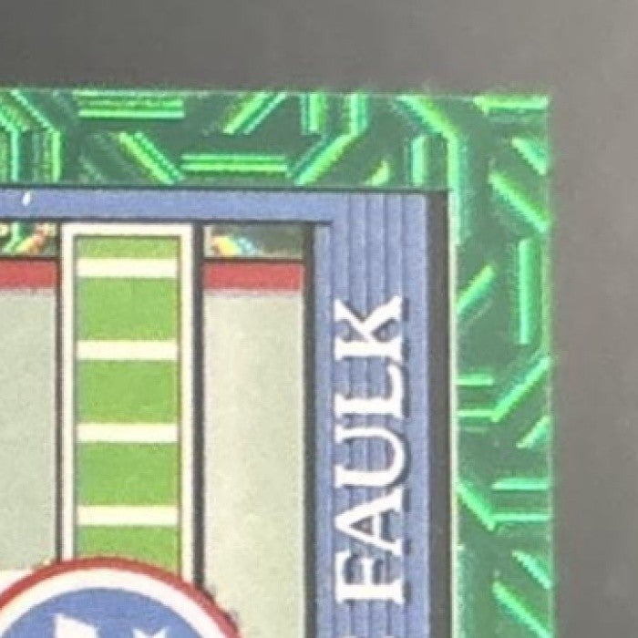 2026 Topps Keldric Faulk 1991 Chrome Silver Pack Auto Green Mojo /99 RC Titans