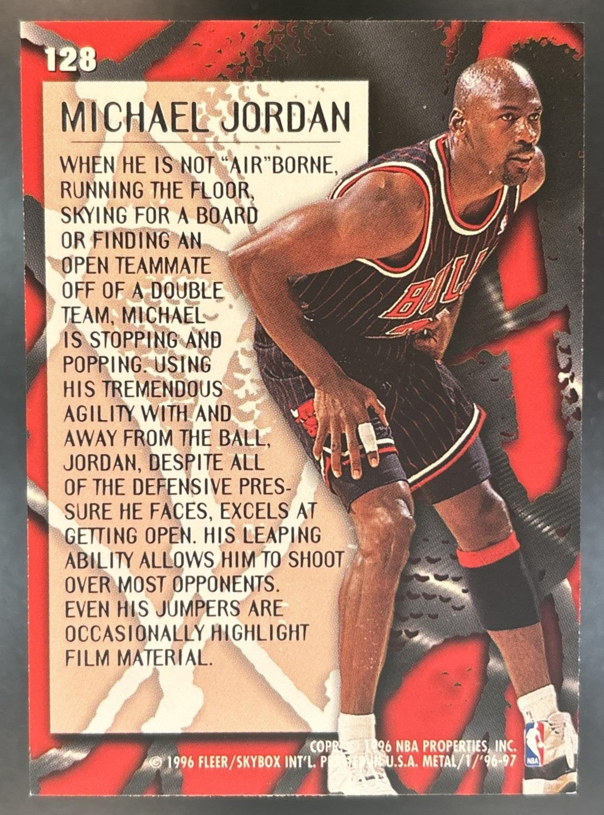 1996 Skybox Metal Michael Jordan #128 Chicago Bulls