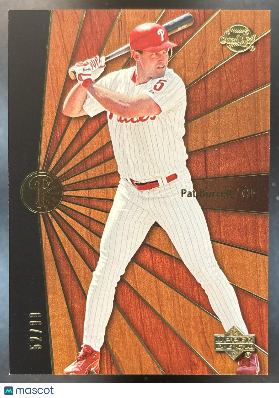 2004 Upper Deck Sweet Spot Pat Burrell Wood /99 #65 Philadelphia Phillies