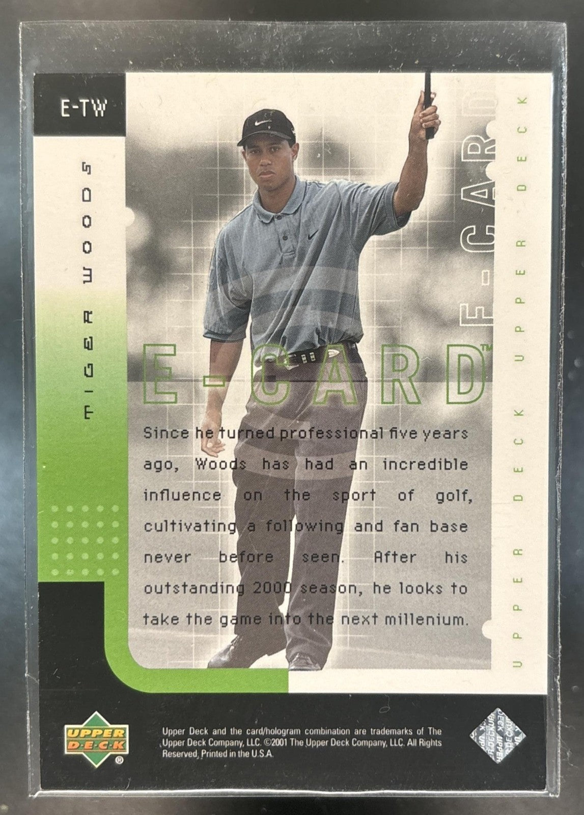2001 Upper Deck Tiger Woods e Card #E-TW