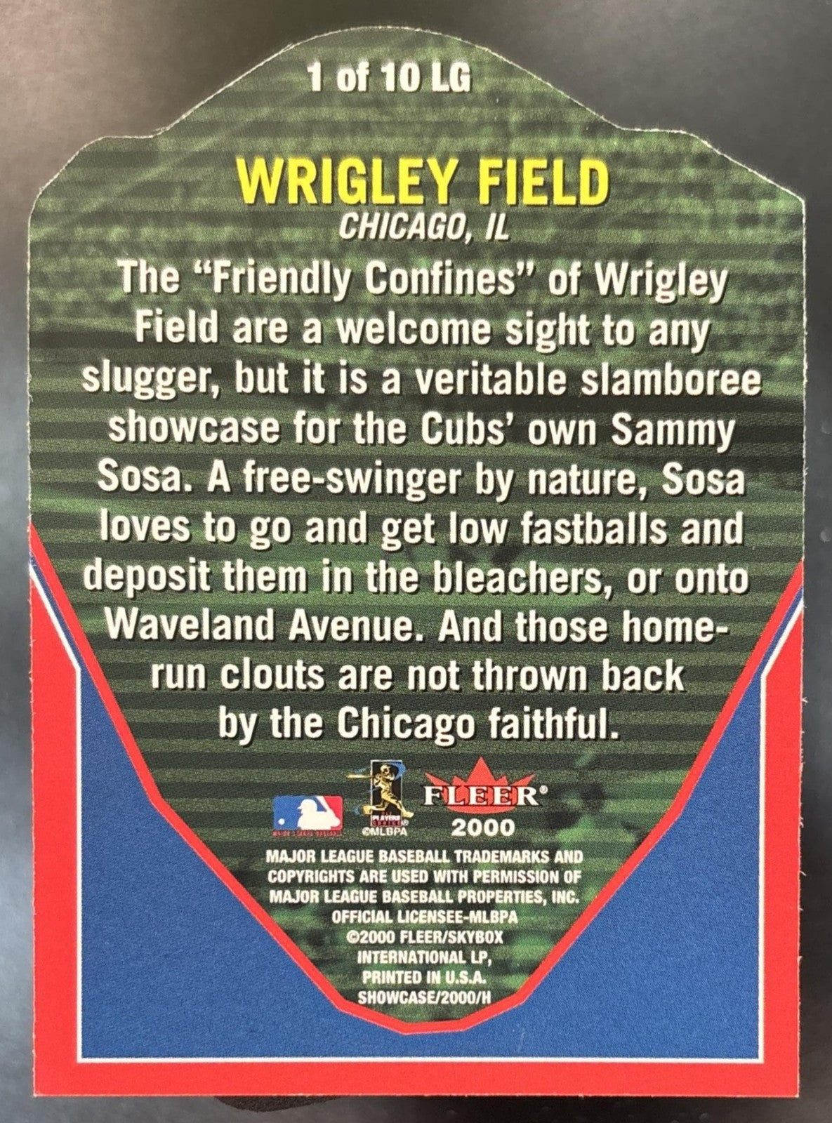 2000 Fleer Showcase Sammy Sosa Long Gone #1LG Chicago Cubs