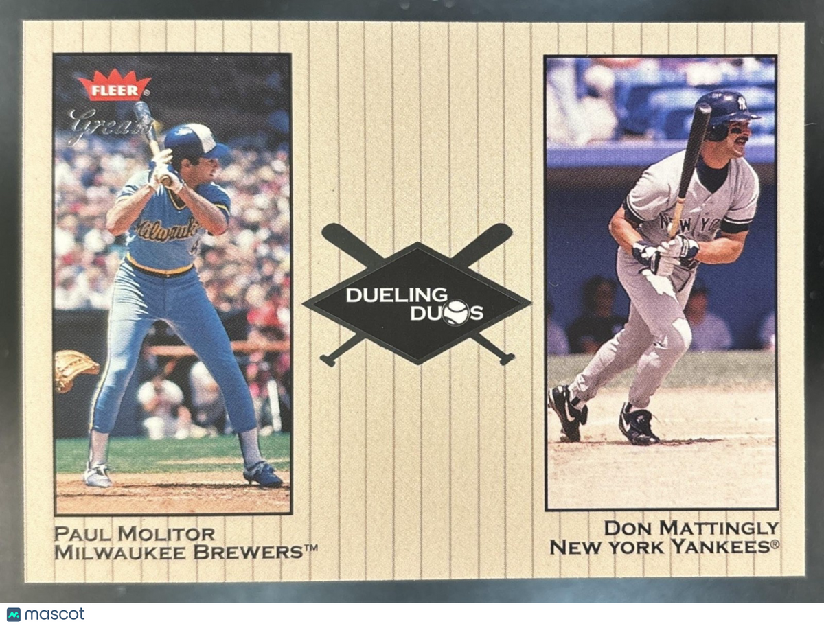 2002 Fleer Greats of the Game Paul Molitor Don Mattingly Dueling Duos