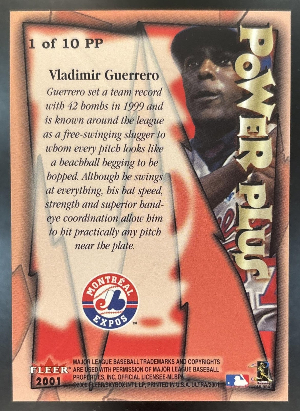 2001 Fleer Ultra Vladimir Guerrero Power Plus #1PP Montreal Expos