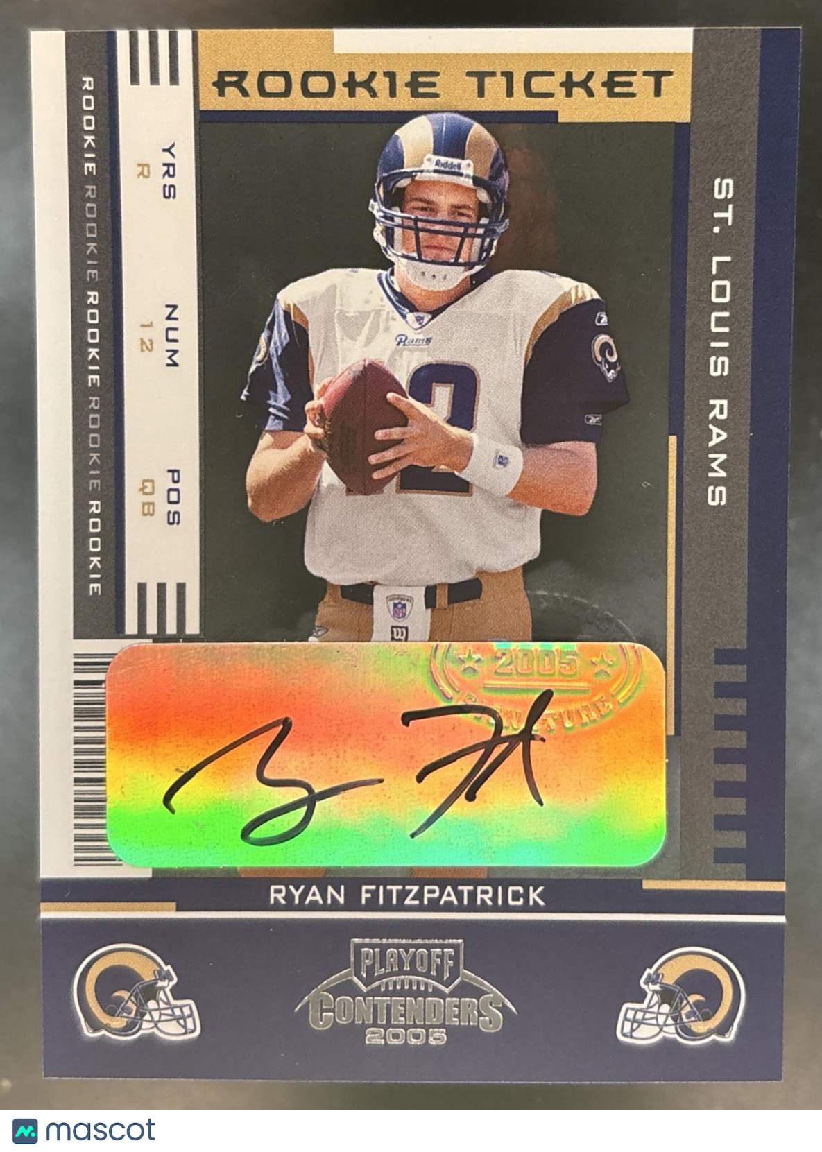 2005 Playoff Contenders Ryan Fitzpatrick #167 RC Auto St. Louis Rams